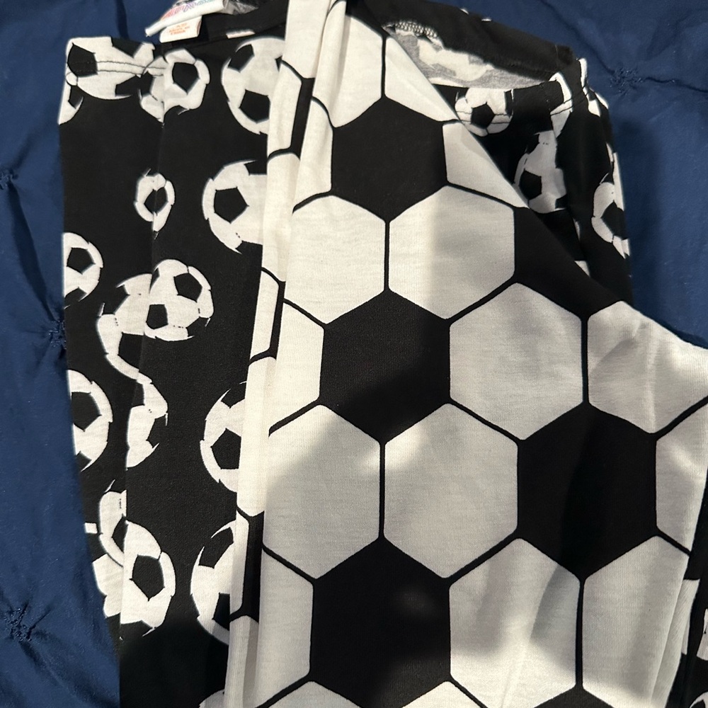 LuLaRoe Black and White Soccer Print Top